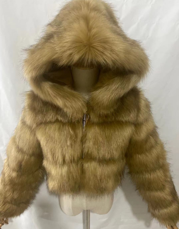 Picture of New imitation fur coat coat European and American fashion imitation fur factory wholesale Haining imitation fur fashion Joker