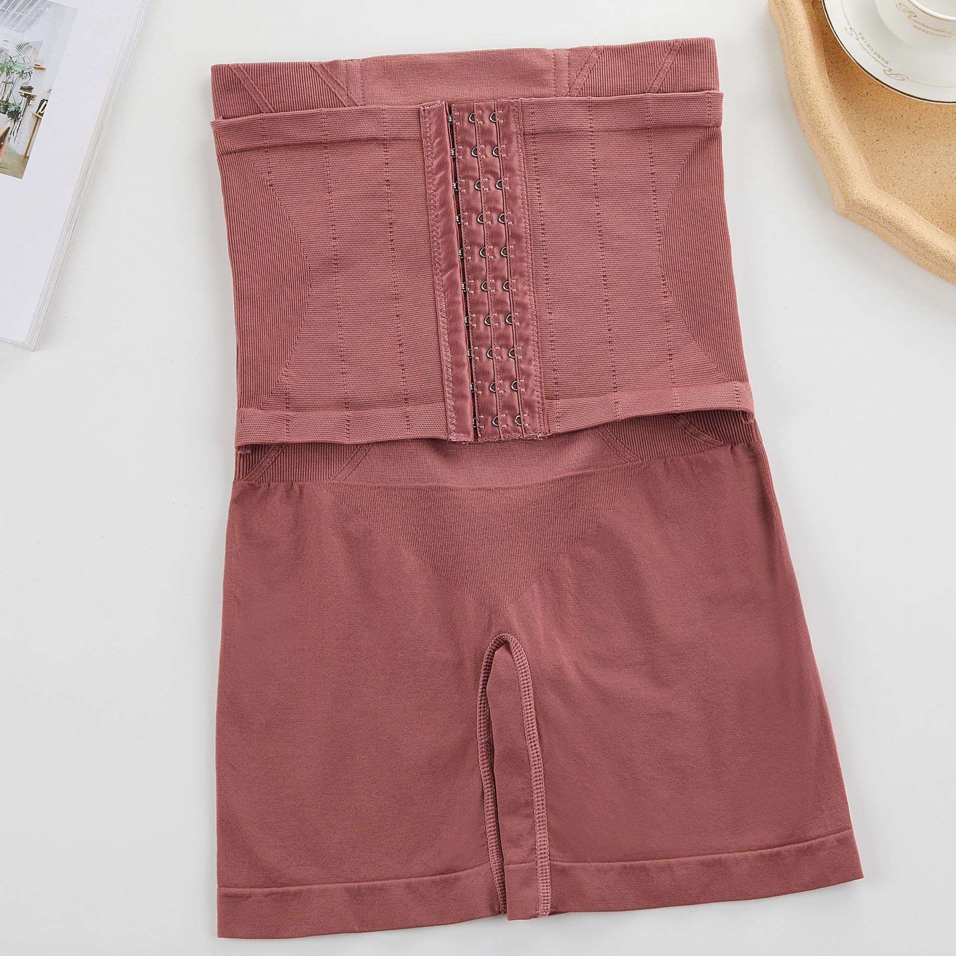 Picture of Seamless High-Waist Tummy Control Pants, Buttoned Pants, Steel-Bone Anti-Rolling Honeycomb Body Shaping Tummy Control Boxer Safety Boxer Briefs for Women