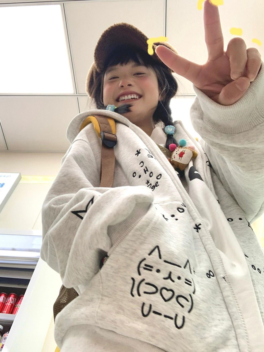 College Style Cute Cartoon Embroidery Autumn and Winter fleece-lined INS Style Loose Casual Zipper Hooded Sweatshirt Jacket for Women
