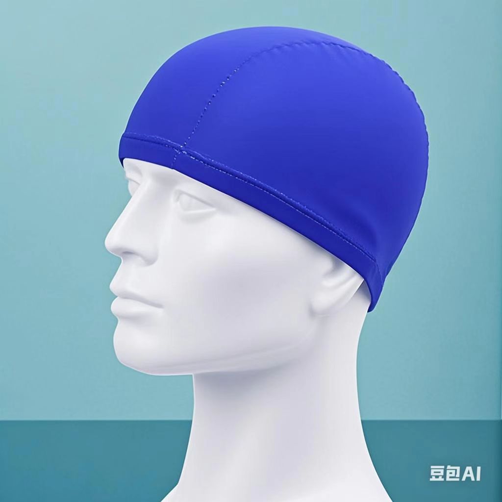 Picture of Factory Direct Sales Polyester Cloth Swimming Cap High Elasticity Adult Universal Pure Color Color Independent Packaging Cardboard Swimming Cap