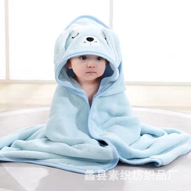 Picture of Cartoon Baby's Cloak Mother and Baby's Bag Coral Fleece Soft Bath Hooded Baby's Hold for Cross-border