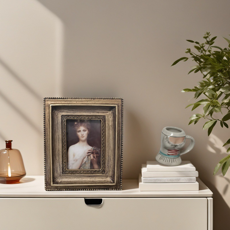 Cross-Border Resin Retro Photo Frame Mini Ornaments Living Room Palace Style House Resin Crafts Decoration