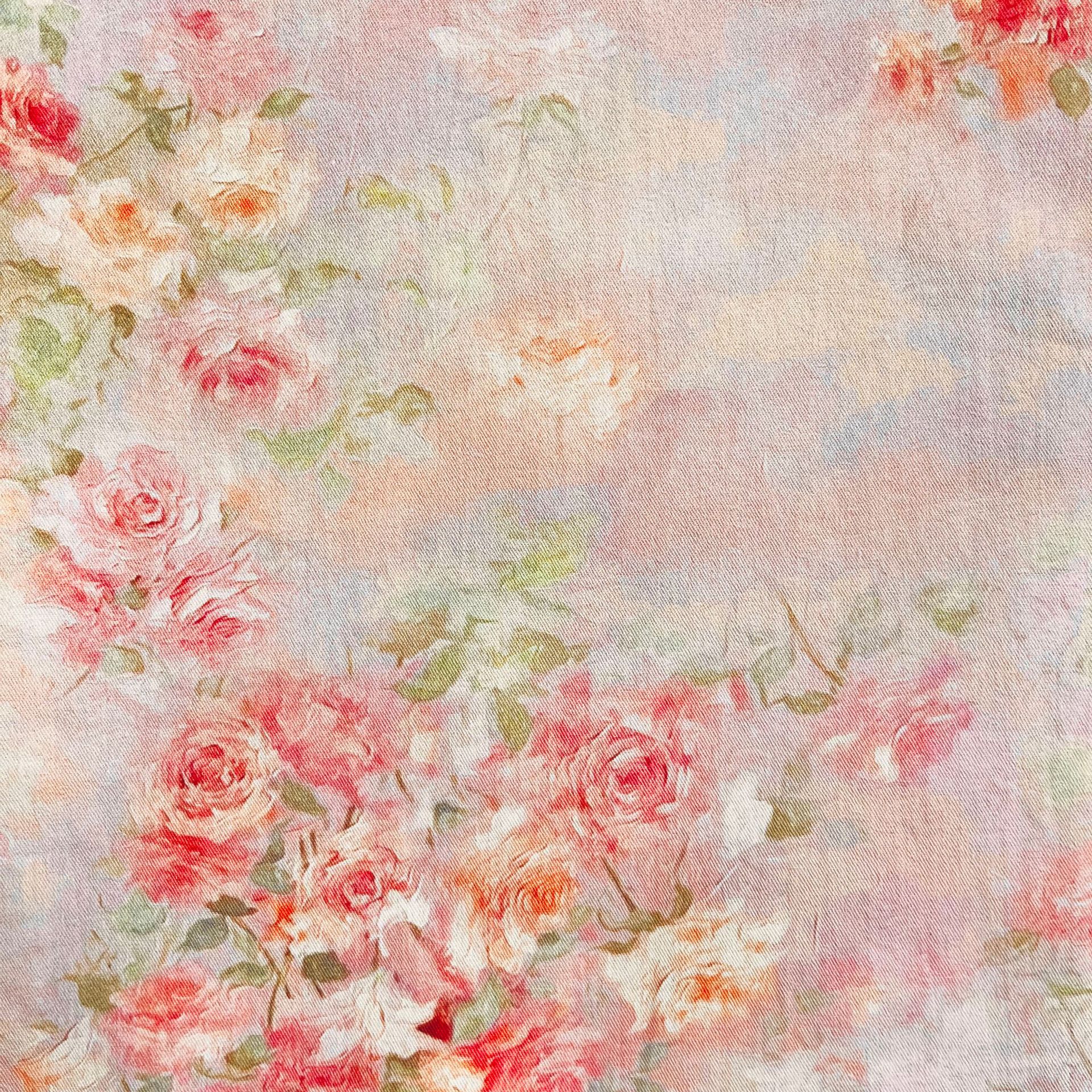 Picture of Oil painting style cotton twill fine sail 1.5 meters wide one meter price bag coat vest handmade DIY fabric