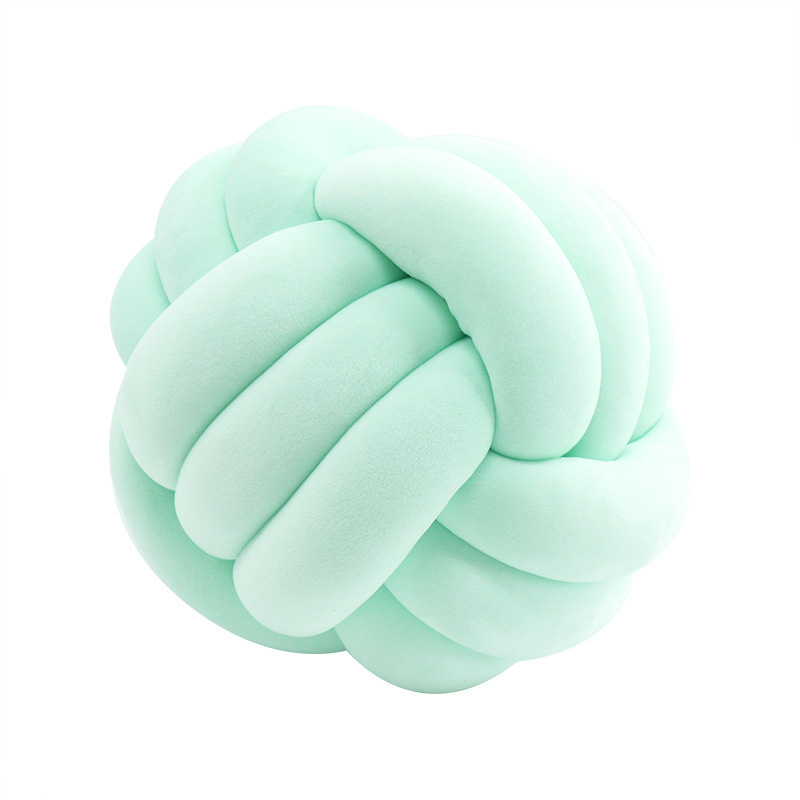 Picture of Ins Popular Three-Strand Rope Knotted Round Ball Home Fabric Creative Hand-Woven Decorative Pillow Cushion Lumbar Cushion
