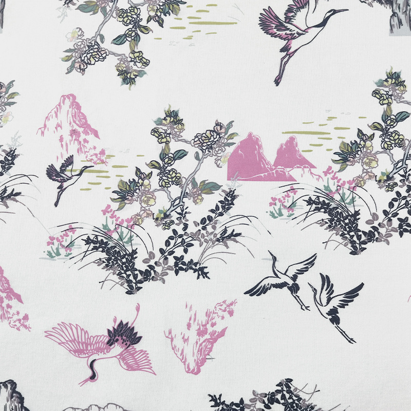 Picture of 130g cotton jersey printed class a combed single-sided cotton printed fabric spring and summer baby pajamas t-shirt fabric