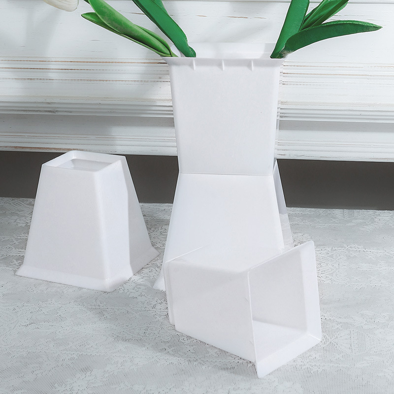 High-End Square Pier Flower Arrangement Artifact Pure Color Wear-Resistant Flower Quiver Flower Shop Flower Arrangement Bucket Resistant Toughness Material