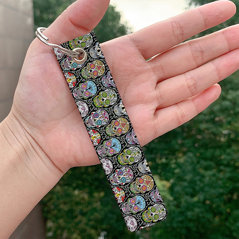 Picture of Amazon AliExpress European and American popular skull skull pu leather keychain wholesale in stock bag pendant