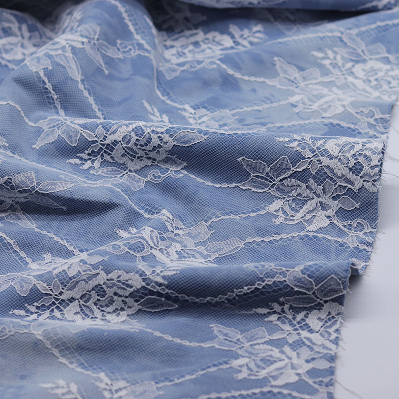 Sweet Lace Composite Tie-Dye Washed Denim Fabric Garment Fabric Handmade DIY Clothes Thick No Elastic