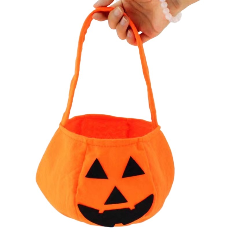 Non-Woven Halloween Candy Bag Kidsren's Satchel Pumpkin Candy Bag Cartoon Grimace Pumpkin Bag Stereo Pumpkin Bag