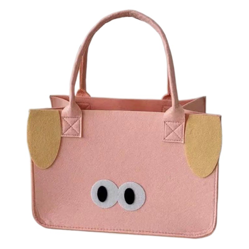 Portable Felt Bag, New Style for Girls with Big Eyes, Commuting to Work and Going Out, Simple Cartoon Portable Thickened Big Eyes