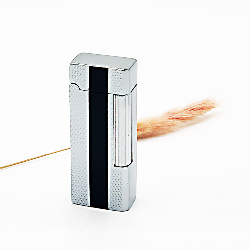 Picture of Grinding wheel open flame cigarette lighter gas creative inflatable Langsheng oblique fire lighter metal pipe mini lighter gift