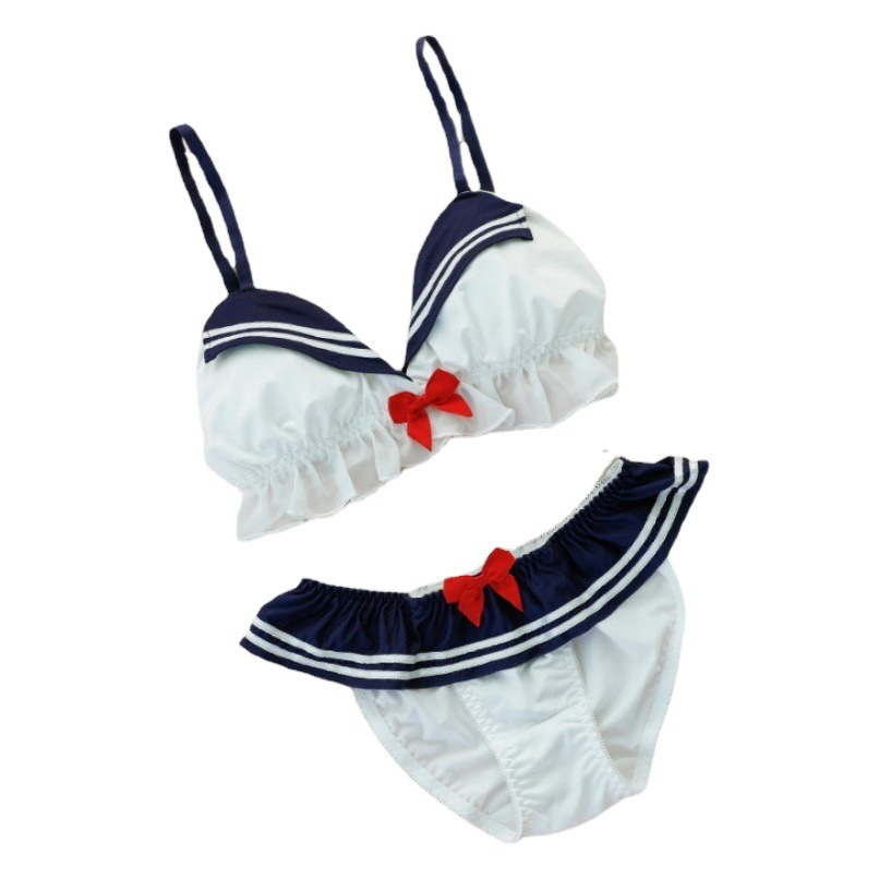 Guanyun Sexy Underwear Two-dimensional Beauty Warrior Cute Bikini Cotton Pad Three-point Sexy Passion Suit for Women
