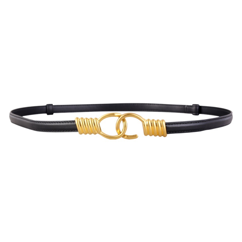 Belt women's 2024 new non-perforated Joker leather belt decoration with dress pants belt in stock wholesale