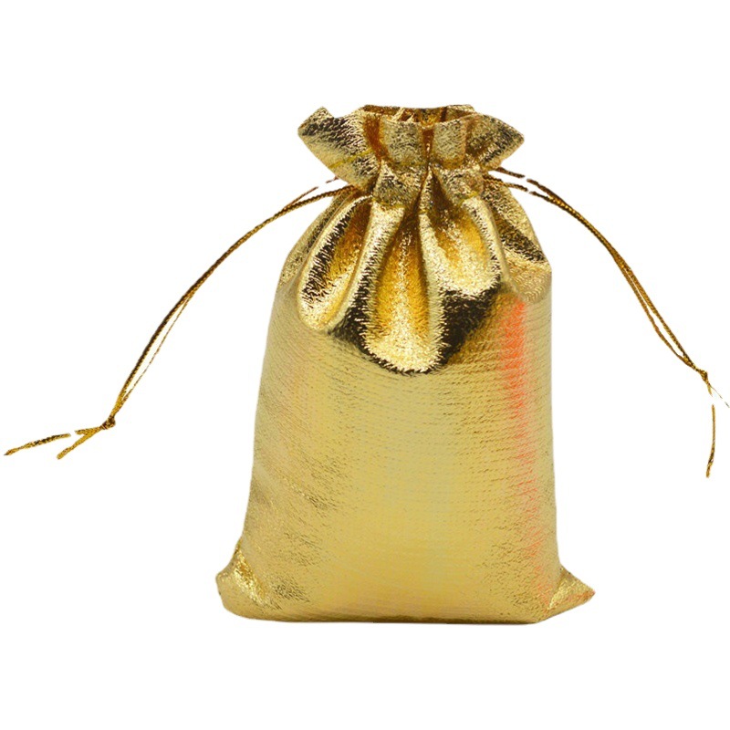 Gold and silver cloth bag girdle jewelry play jewelry packaging bag drawstring gift candy bag wholesale a large number of spot