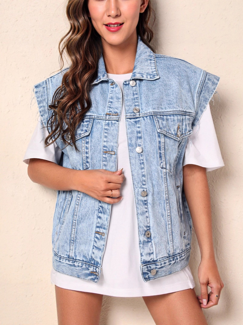 Picture of 2025 New Cross-Border European and American Popular Simple Style Casual Fashion Denim Jacket Vest