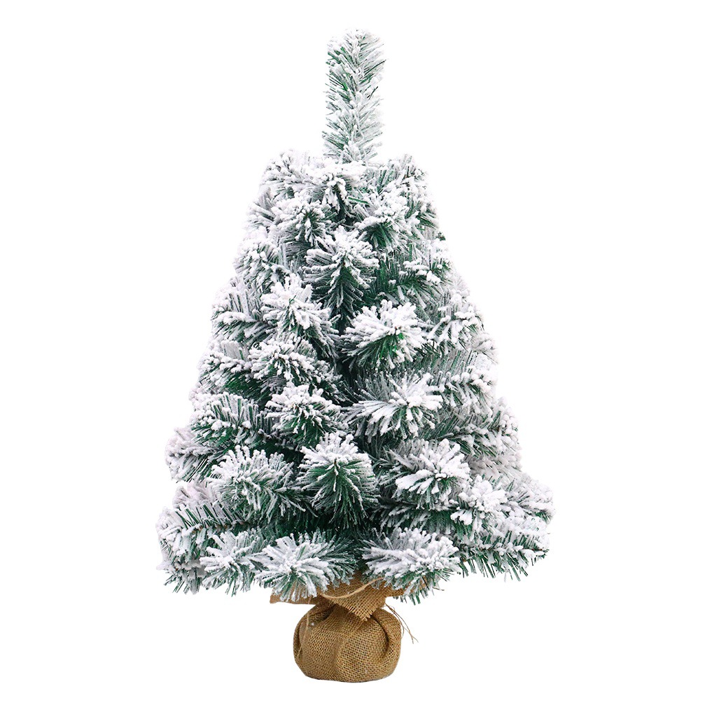 New flocking tree snow tree 45/60cm Christmas decoration small tree pvc ornaments Christmas decoration desktop Christmas tree