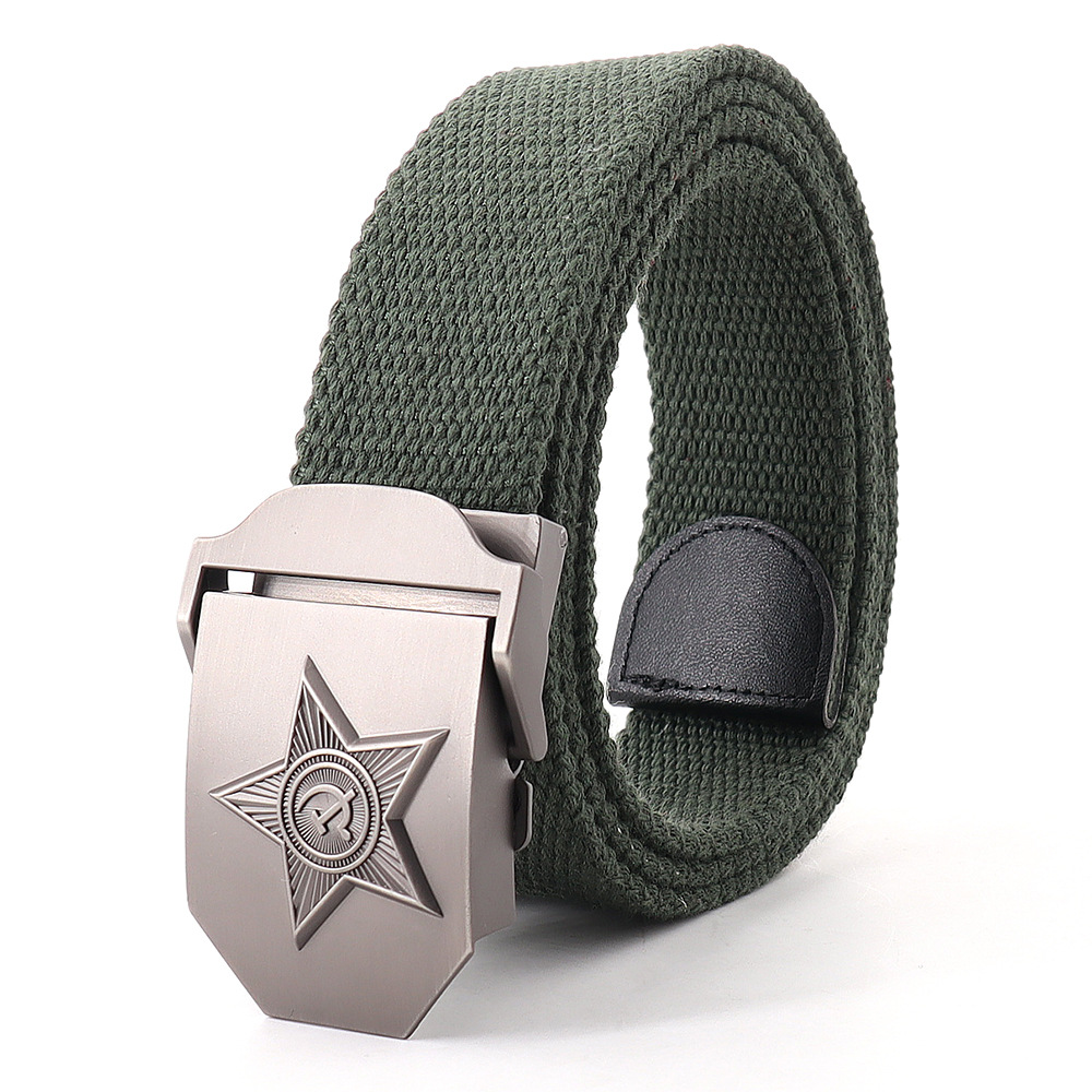 Picture of Soviet Union military emblem canvas belt belt thickened men's outdoor jeans tactical alloy manufacturers wholesale