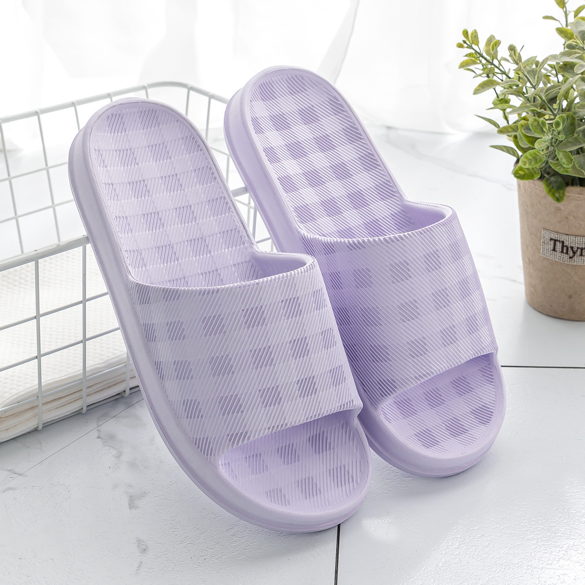 Picture of Women's Summer Indoor Home Bathroom Non-Slip Slippers 2025 New Thick-Soled Couple Sandals Men's Comfortable Slippers