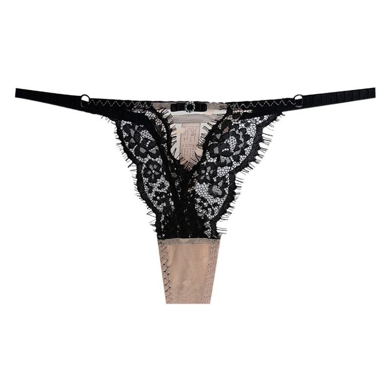 New Light and Hot T-pants Thin Belt Hollow Temptation Briefs Women's Fun Low Waist Lace Sexy Thong