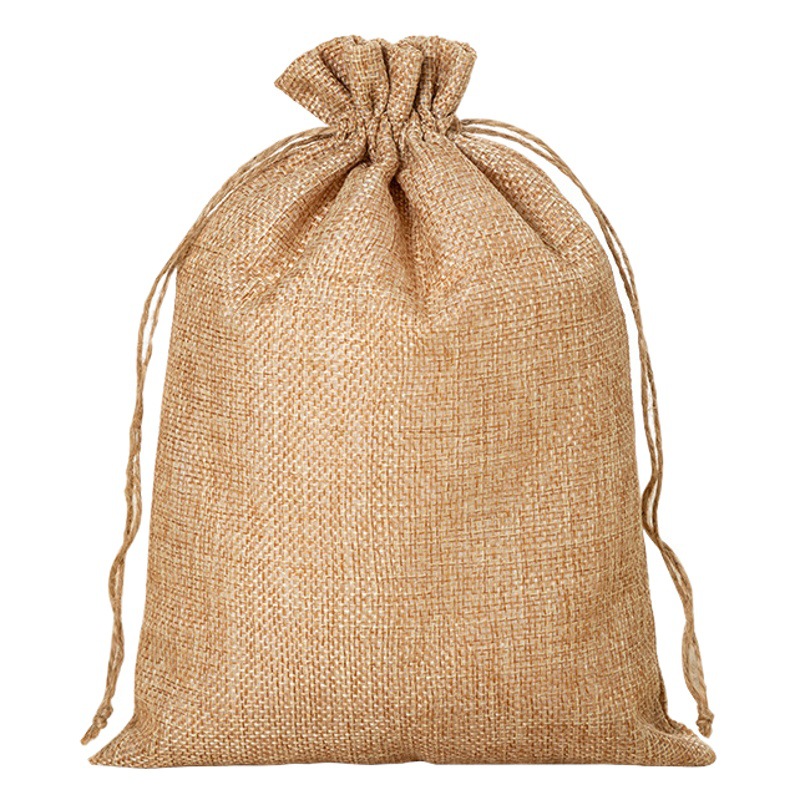 Cross-border exclusive wholesale imitation linen drawstring bag Christmas sack drawstring drawstring bag Christmas gift bag customization