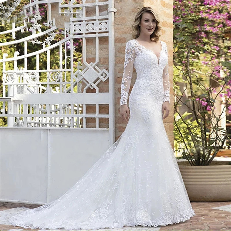 Casual Light Wedding Dress 2025 New Slim V-Neck Large Backless Bridal Trailing Fishtail Outing Gauze Travel Photography Slimming Look