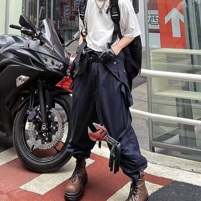 Cross-border One-piece Tooling Suit Pants Men's Couple Summer American Retro Design Sense Niche Trendy Cool Suit Trendy Pants