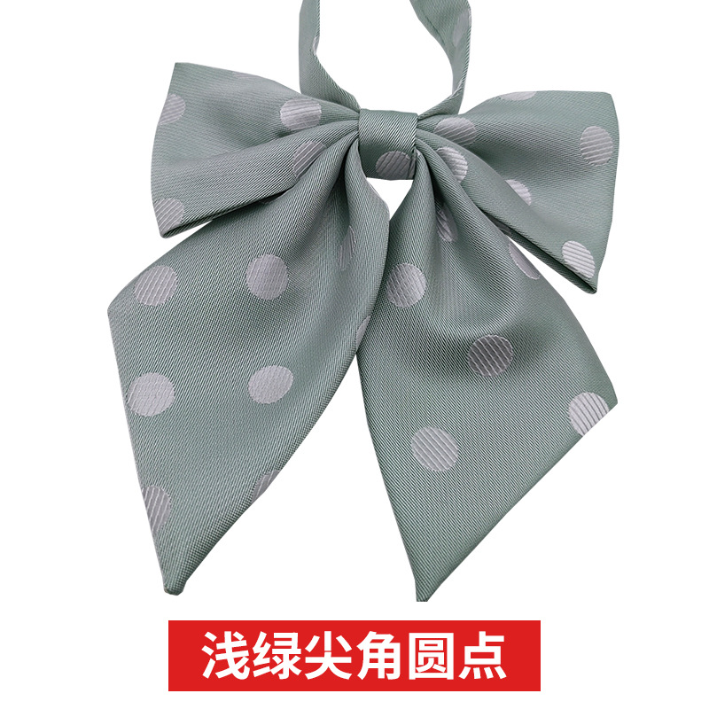 Picture of JK Fresh Japanese Style Knot-free Bow Tie Women's Bow Pointed Dot Pattern Shirt Collar Flower Academy Style Decoration