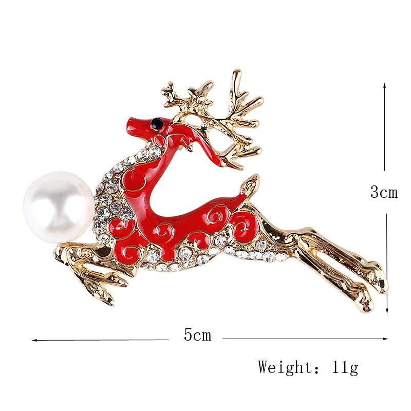 Picture of Lanhao European and American New Fashion Christmas Brooch Christmas Tree Shoes Elk Wreath Snowflake Bell Pin Women