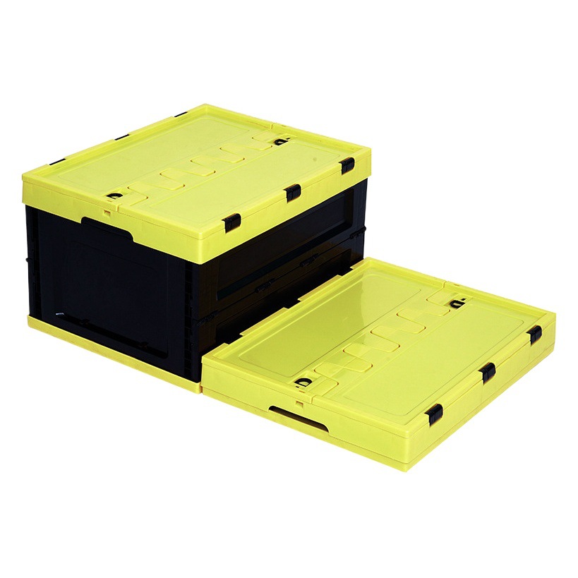 53L Folding Box with Lid Industrial Style Outdoor Camping Plastic Storage Box Car Storage Large Folding Storage
