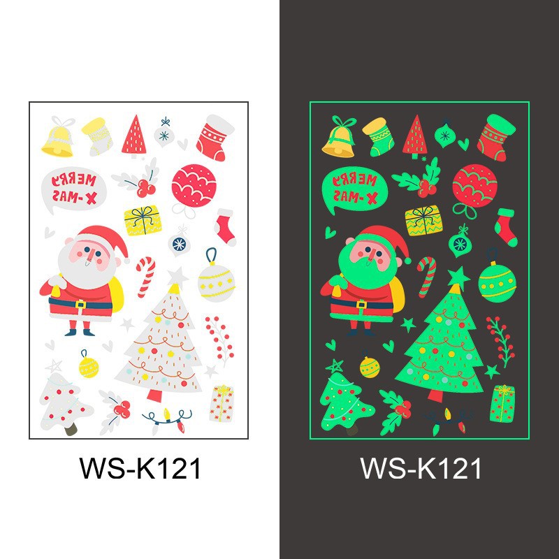Picture of New Christmas Luminous Tattoo Sticker Children's Cartoon Snowflake Face Decoration Gift Waterproof Sweat Luminous Sticker