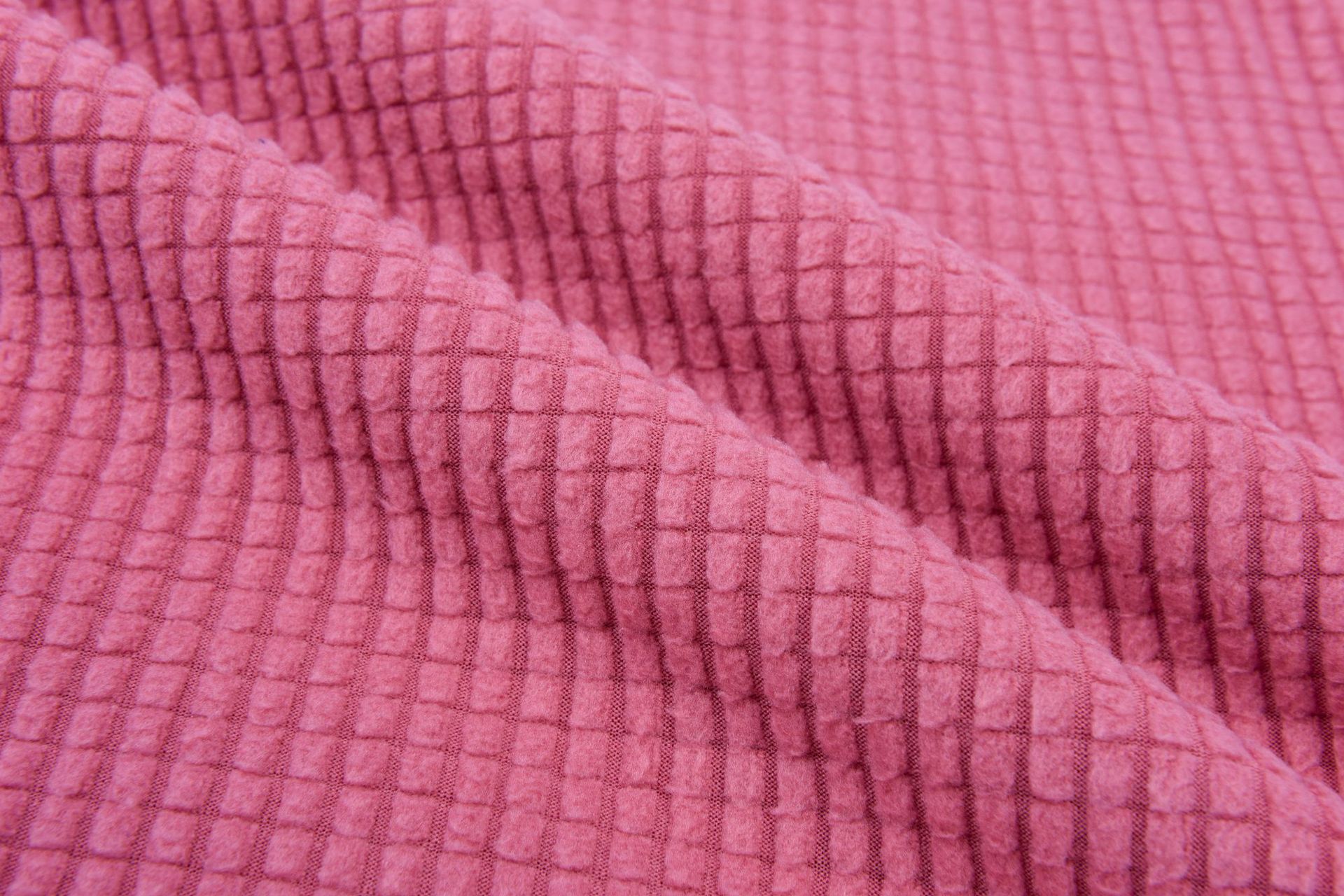 Picture of in stock pineapple plaid fleece sofa cover fabric wholesale waffle corn grain plaid jacquard flannel fabric