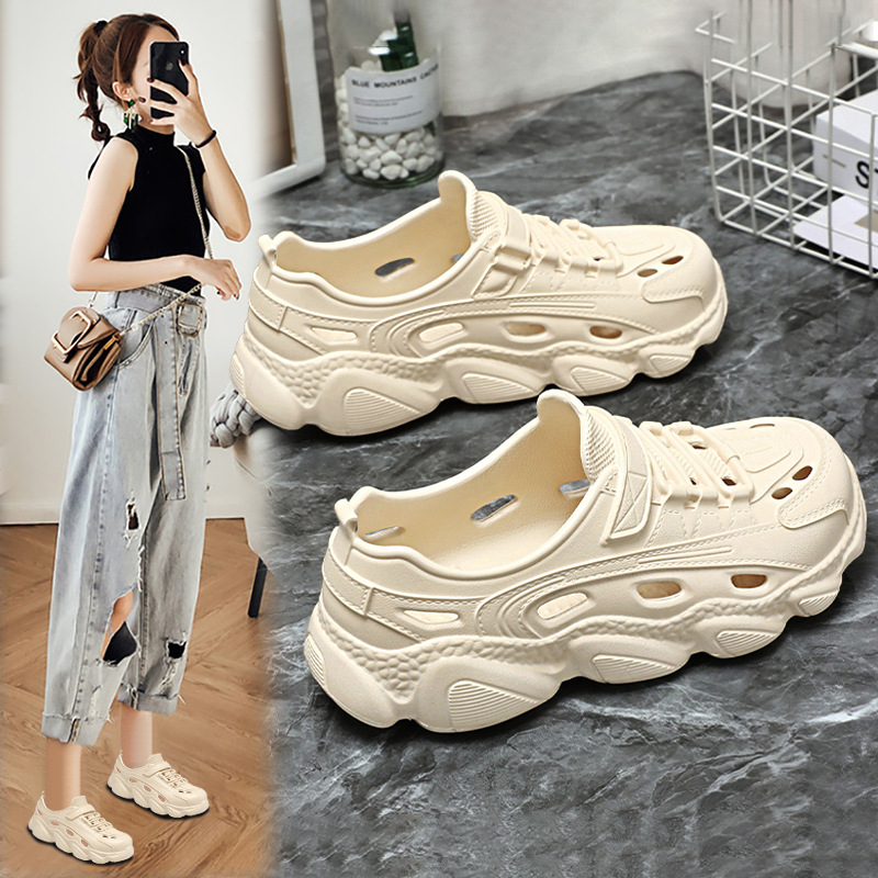 Cross-border plus size Baotou Sandals Women's 2024 New Style Outer Wear Non-slip Cave Shoes Shoes with Shoes on Shoes and Shoes