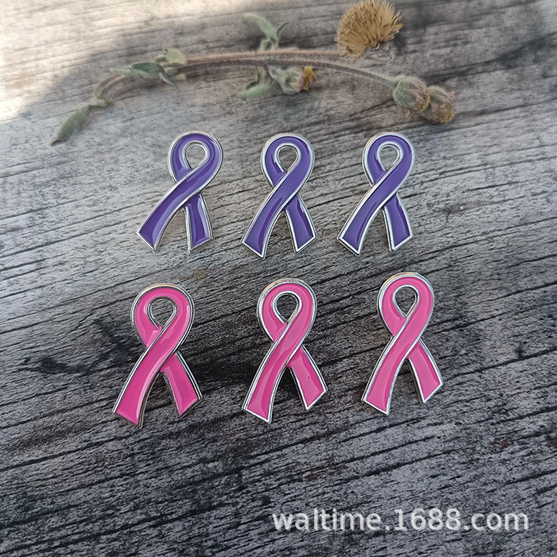 Factory Pink Ribbon brooch HIV AIDS world propaganda ambassador logo 121 charity activities chest badge