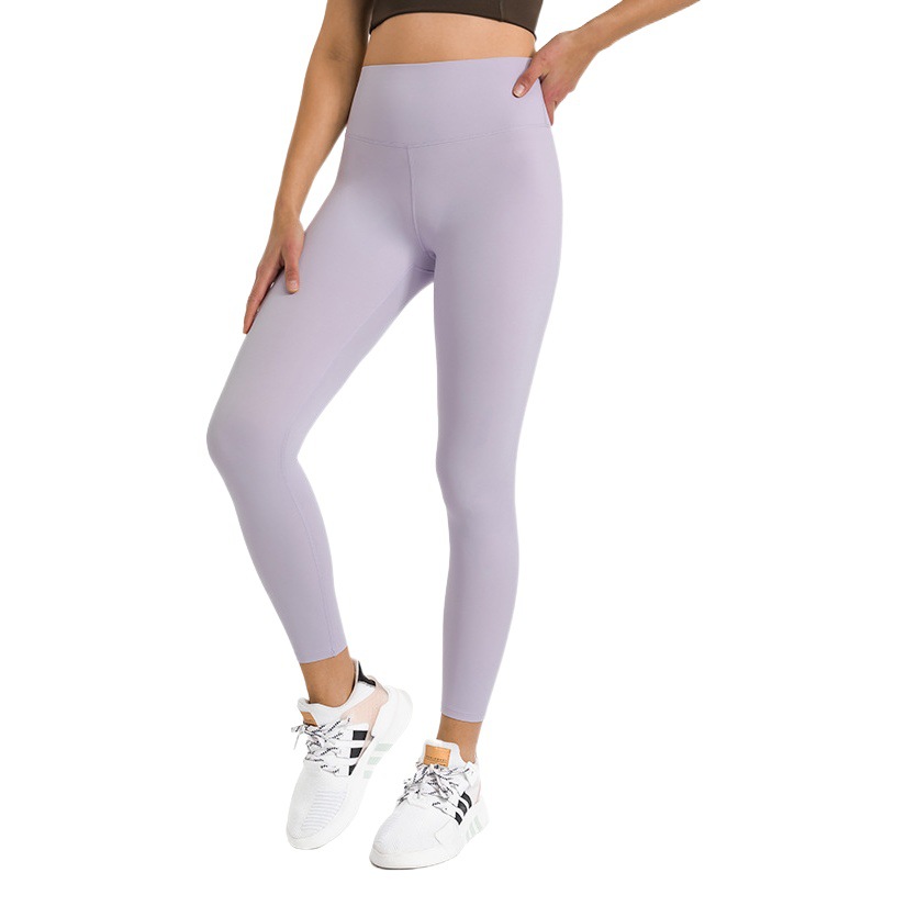 Spring and Summer New Style Nude Tight Yoga Pants High Waist Elastic Outer Wear Sports Fitness Nine-Point Pants for Women Dl186