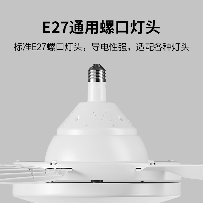 Picture of Cross-border round electric fan lamp e27 dining room bedroom headlight panel fan 32 inch wind living room fan lamp