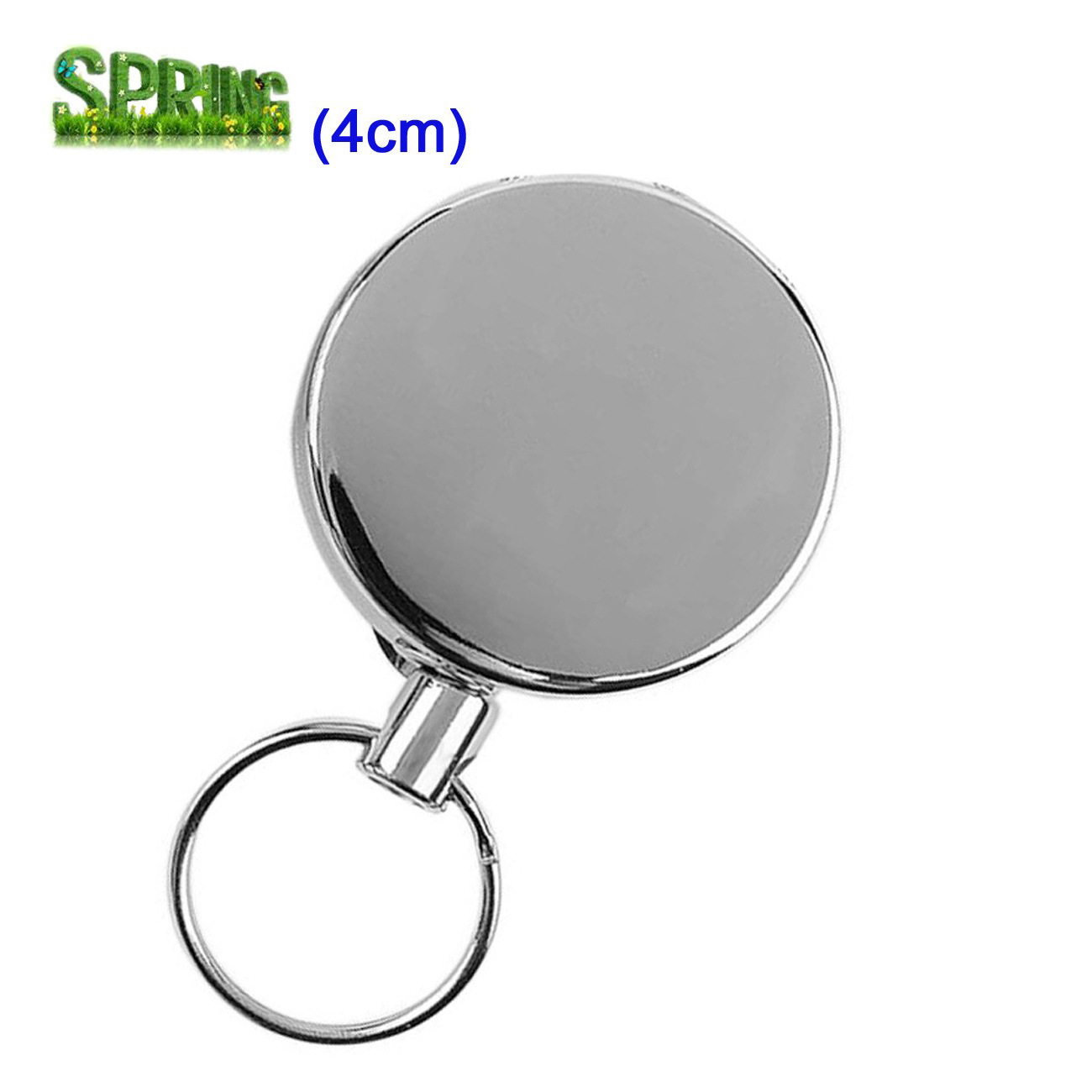 Cross-border environmental protection 4cm all-metal easy-pull buckle telescopic wire rope keychain wire puller 4cm easy-pull