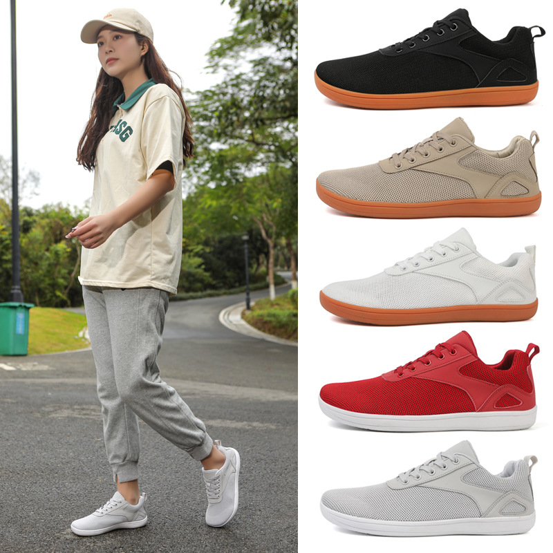 Amazon New Casual Wide-head Barefoot Shoes Soft Sole Non-slip Breathable sneaker Hiking Fitness Running Wide Last Shoes