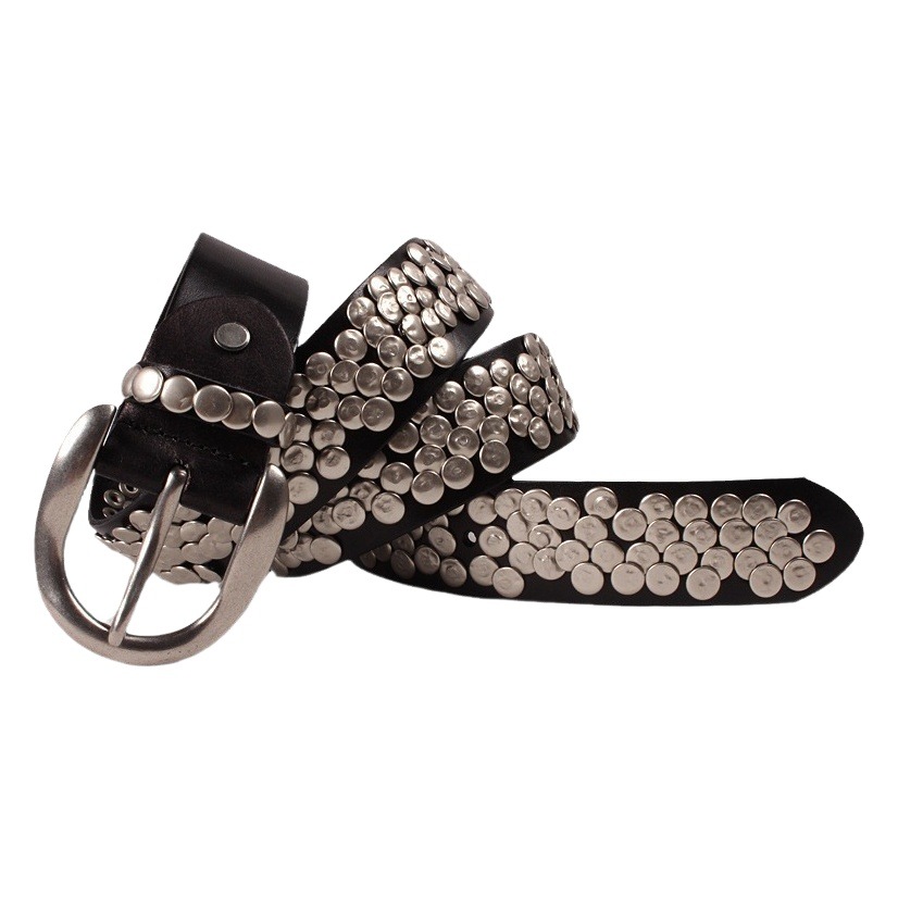 Parker cool poem irregular round rivet belt pin buckle neutral leather personality street manufacturers wholesale punk