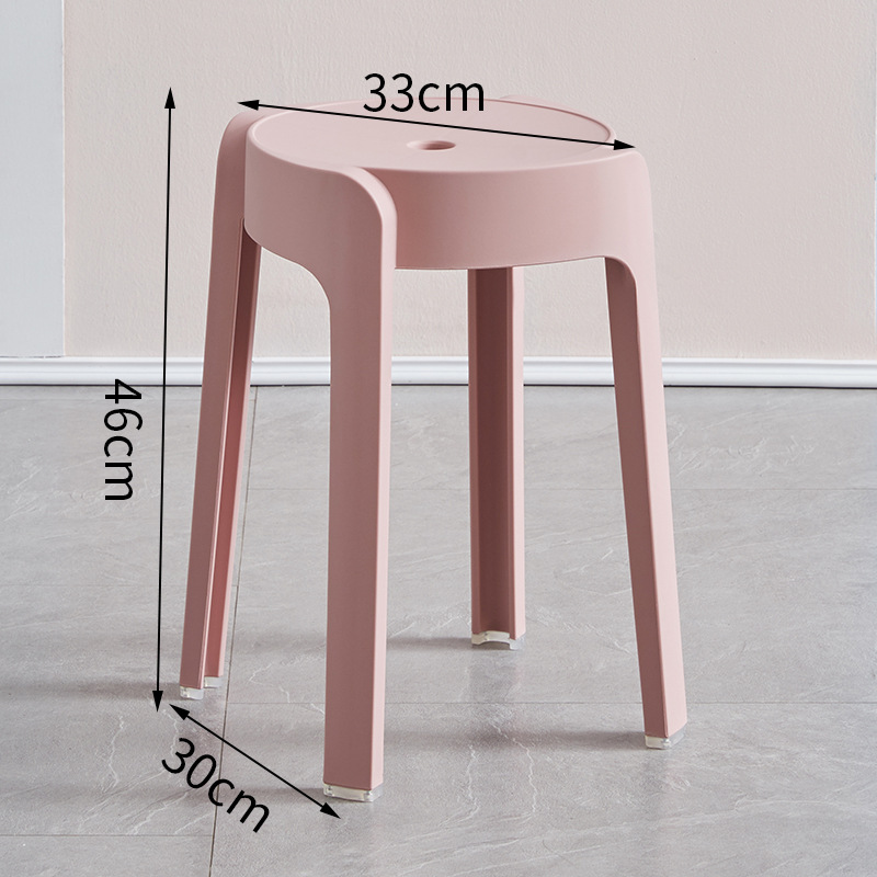Picture of High Mature Plastic Stool Thickened Square Circle Backrest Home Dining Table Plastic Stool Dengzi Windmill Simple Bench Nordic Living Room