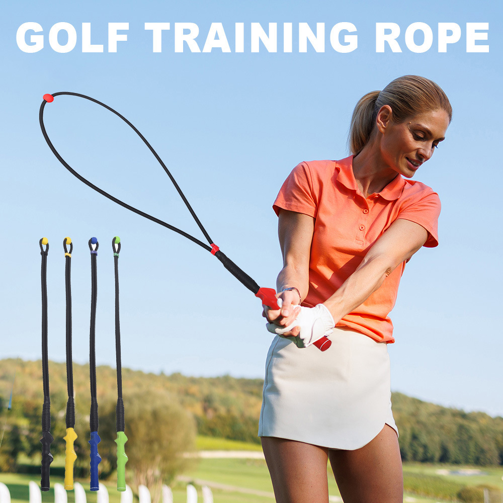 New golf swing practice physical fitness rope straightening/correcting swing posture hand grip indoor training rope