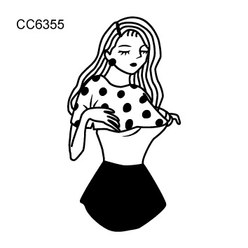 Picture of Cross-border supply waterproof dark tattoo stickers bad girl tattoo stickers fun hand-painted lines black and white tattoo