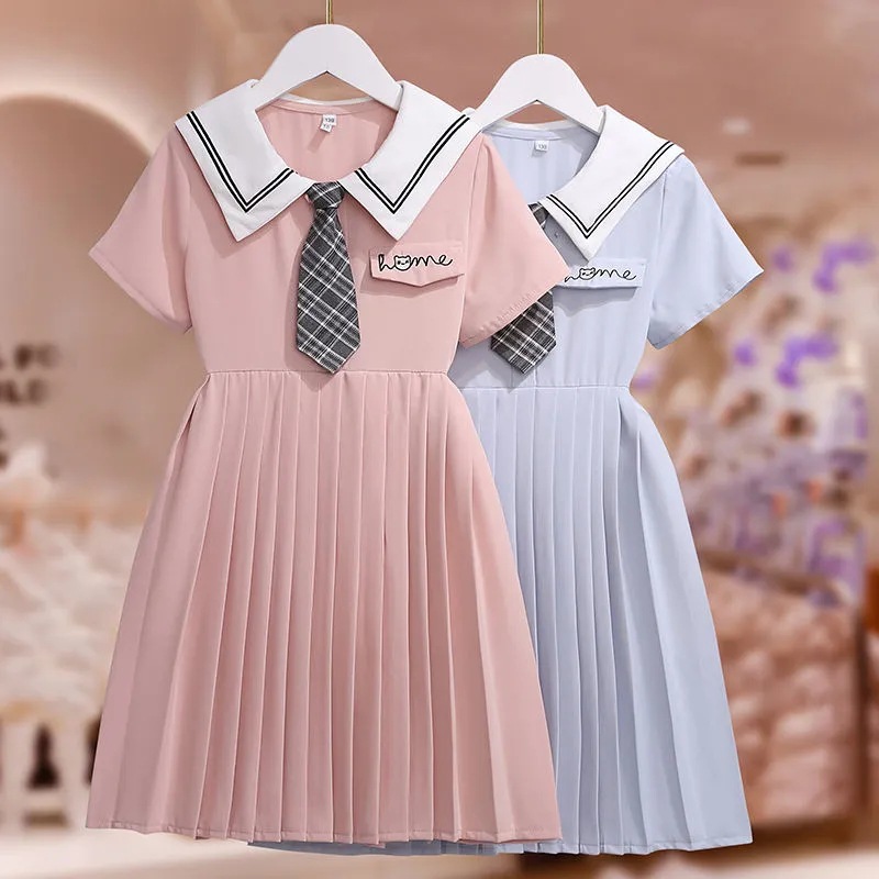 Picture of Girls' summer pleated dress summer new children's dress western style children's clothing little girl fashionable princess dress fashion