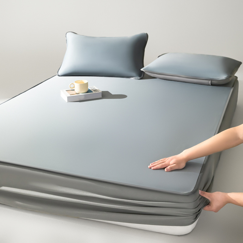Summer Super Cool Mica Mat Three-Piece Set Ice Silk Breathable Washable Foldableing Fitted Sheet Kidsren's Air-Conditioned Soft Mat