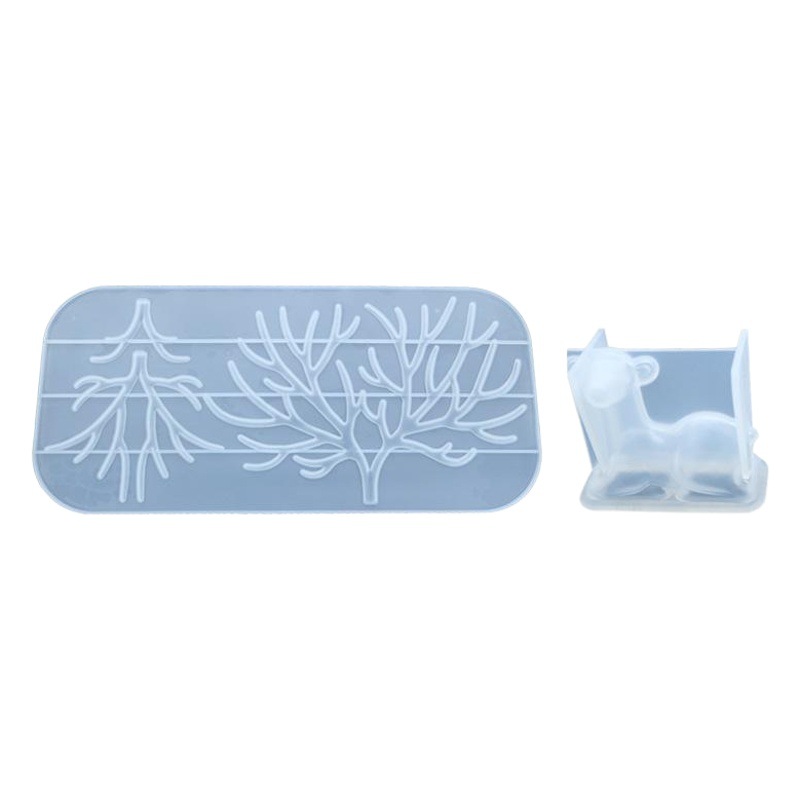 Triumphant diy crystal drop silicone deer antler tree branch mirror table silicone mold
