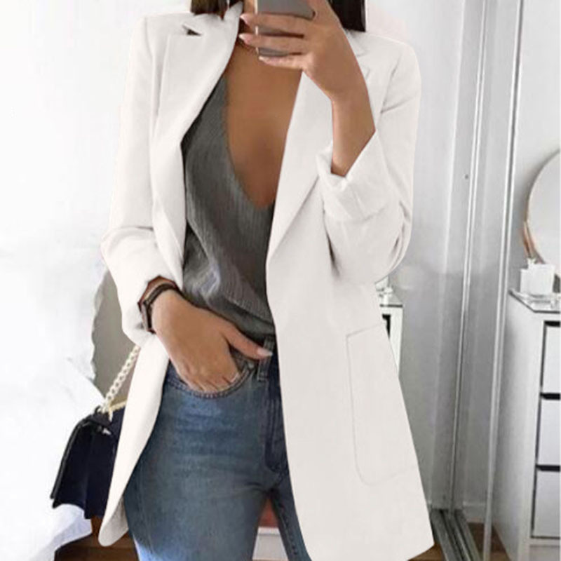 Picture of AliExpress WISH2024 New Spring and Autumn Explosions Women's Long Sleeve Solid Color Pocket Cardigan Small Suit Jacket