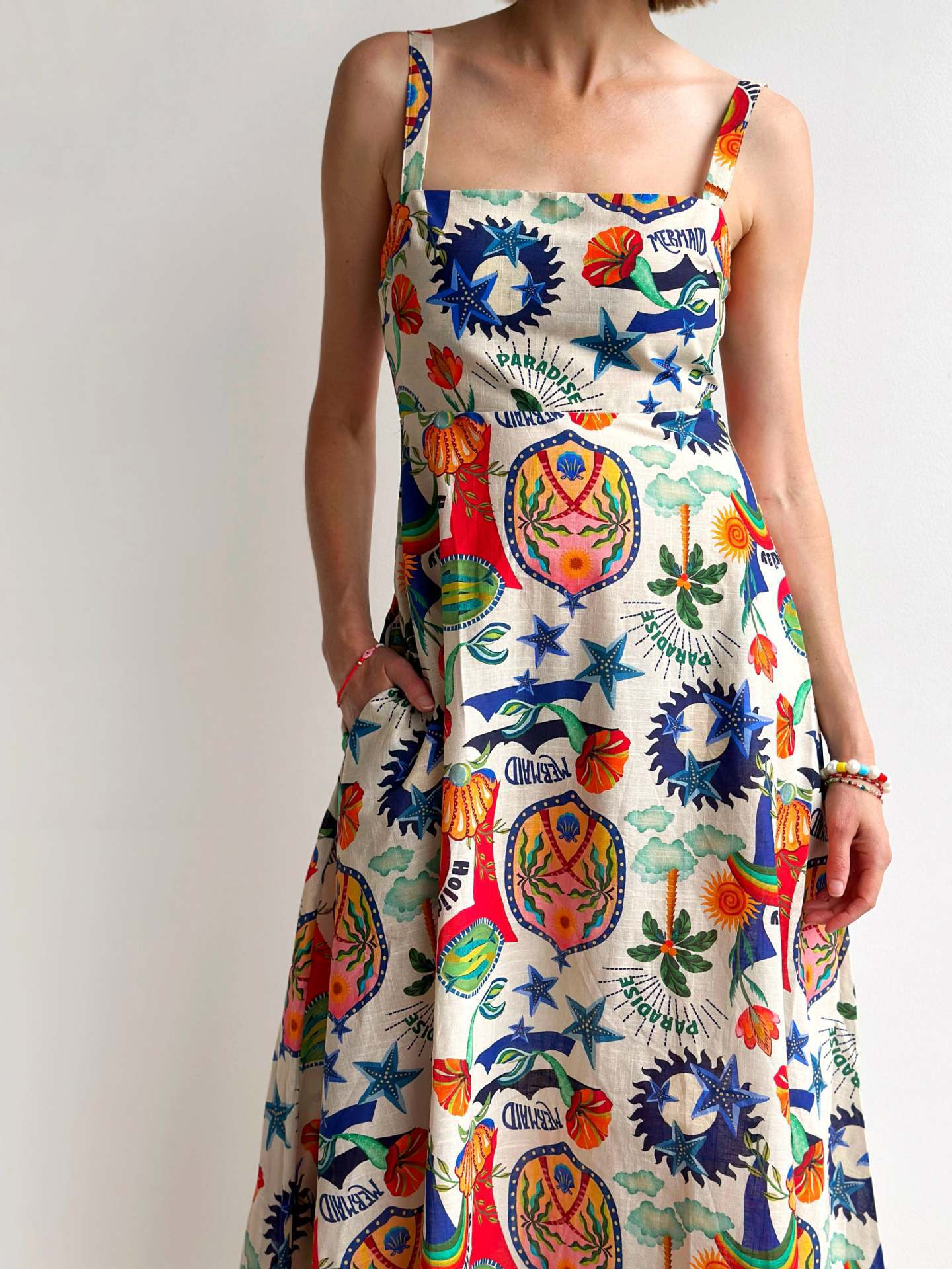 Europe and the United States cross-border 2024 new Amazon AliExpress personality fashion temperament linen printed vest big dress