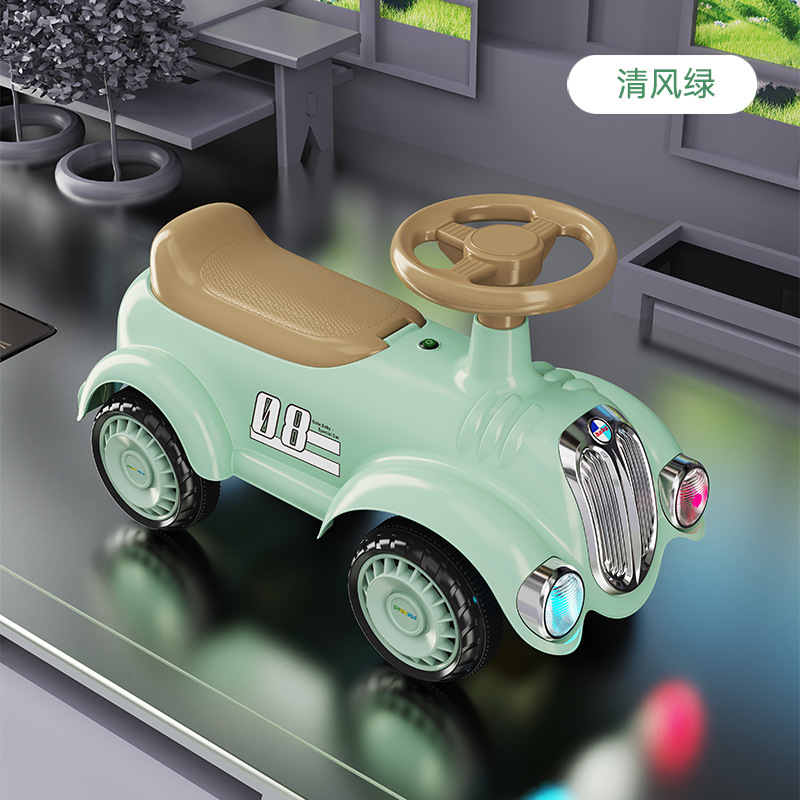 Picture of Children's scooter four-wheel balance car children's bicycle scooter retro children's toy car music Light