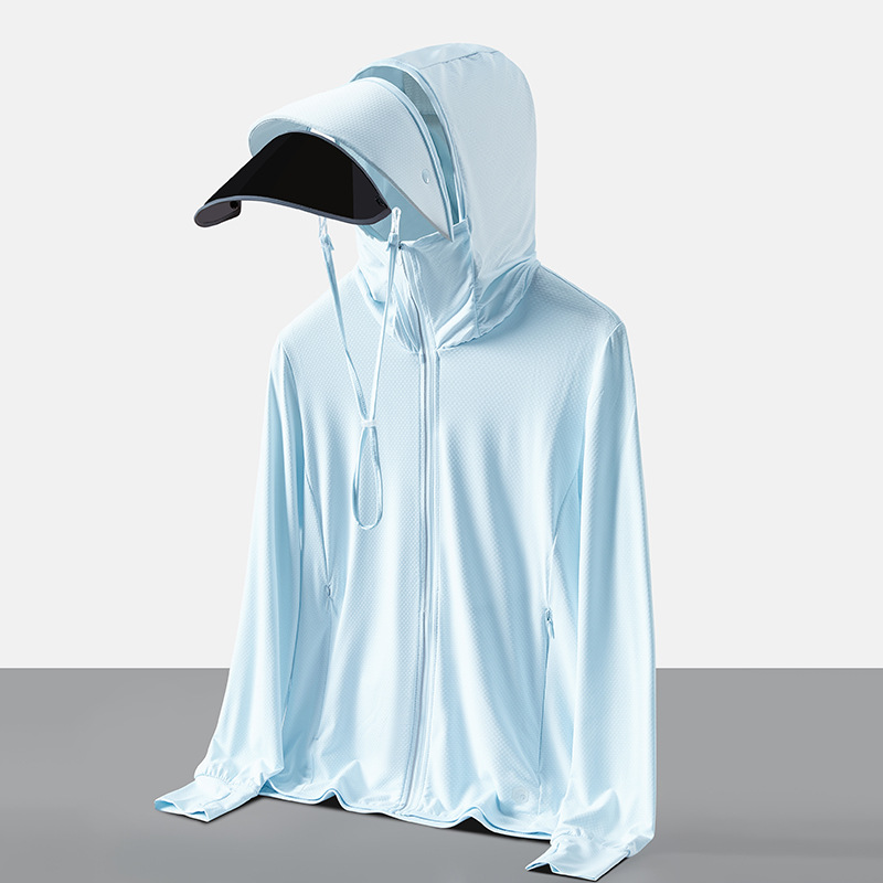 Picture of Summer sun protection clothing men's and women's large brim detachable outdoor ice-sensitive breathable sun protection shirt UPF50 + UV protection