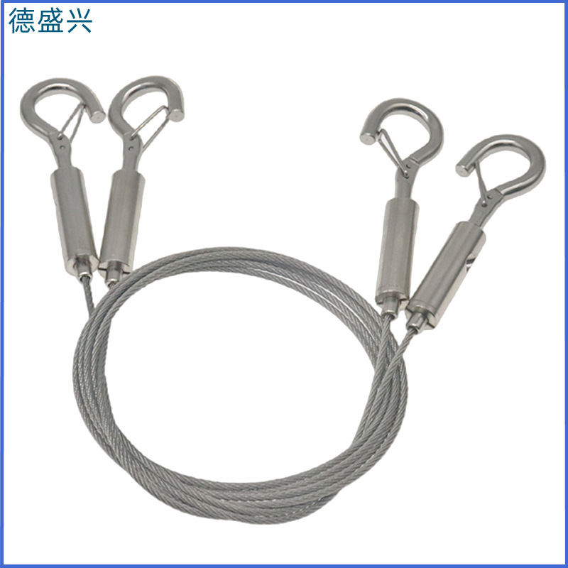 Picture of E-Commerce Hot-Picking Wire Rope Hanging Wire Hook Lamp Hanging Ring Lanyard Anti-Fall Hanging Wire Adjustable Steel Wire Sling