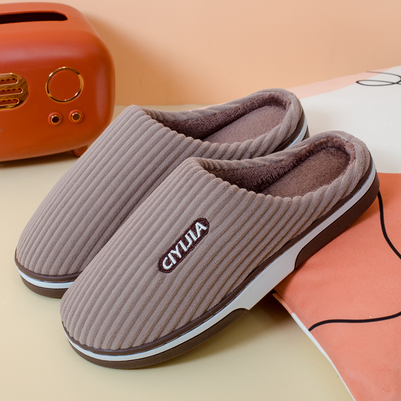 Picture of Slippers autumn and winter warm home couple cotton slippers thickened non-slip cross-border wholesale winter plush cotton slippers cross-border
